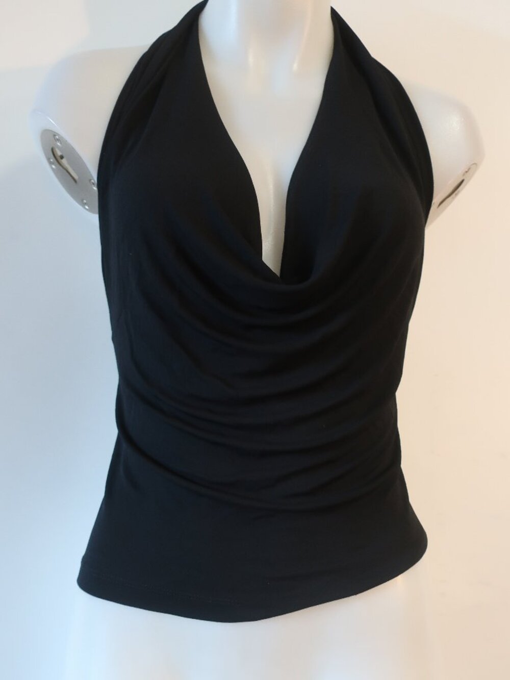 Womens Donna Karan Black Label (Item-57) Black Halter Cowl Neck Tank Top M